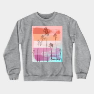 Lesbeachin' Cute Lesbian Flag Beach Pun Crewneck Sweatshirt